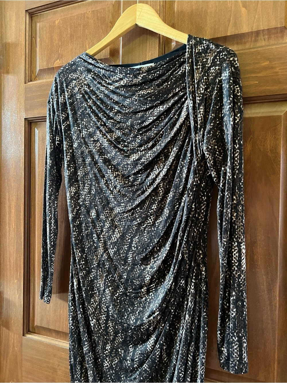 MaxMara Dress Snakeskin Tessuto Italian Jersey Brown Tan Size 14 (44) - Picture 4 of 17